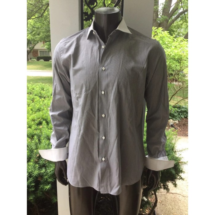 Mens white french cuff dress shirt