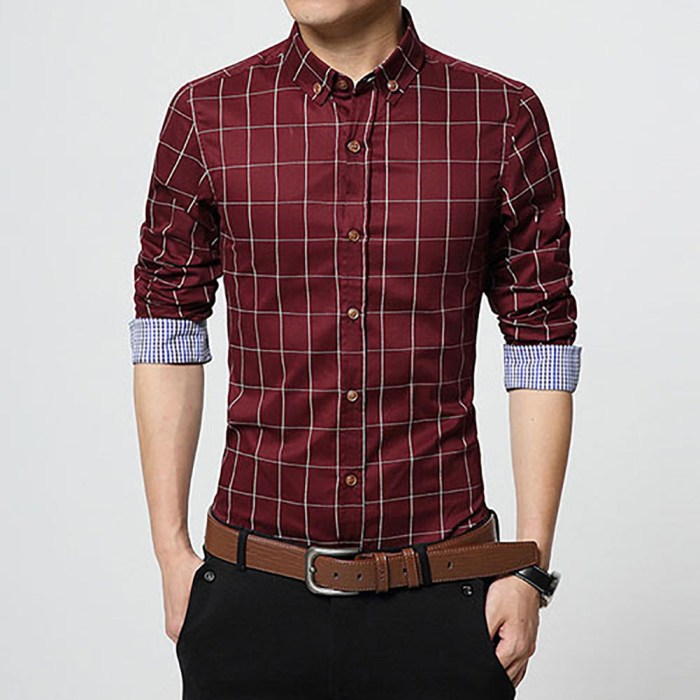 Men's slim fit long sleeve dress shirt