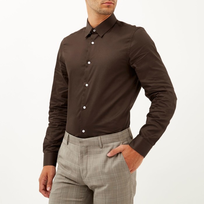 Brown mens dress shirt